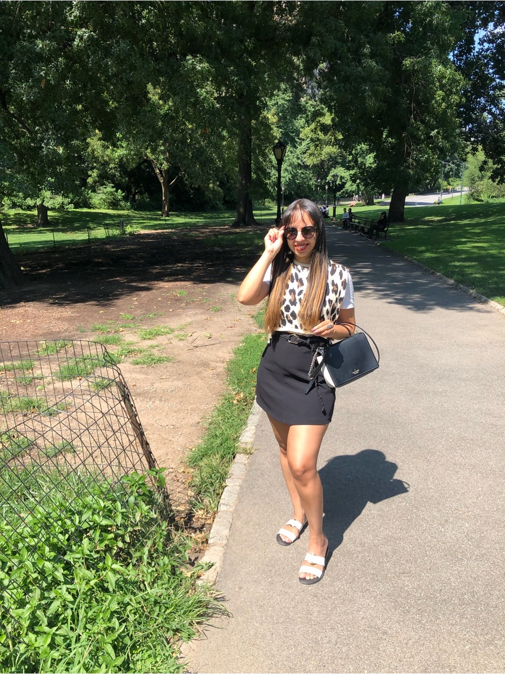 Zara Black Mini Skirt with Braided Belt and Gold Ring